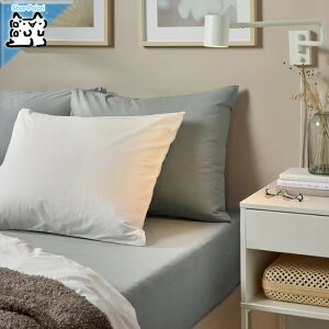 【 IKEA - イケア -】DVALA -ドヴァーラ- ボックスシーツ ライトグレー 100x200 cm シングルサイズ (505.620.69)