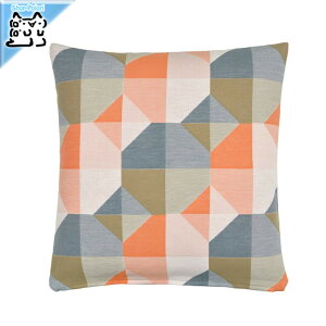 【 IKEA - イケア -】SVARTHO -スヴァールトー- クッションカバー オレンジ/マルチカラー 50x50 cm (605.881.39)