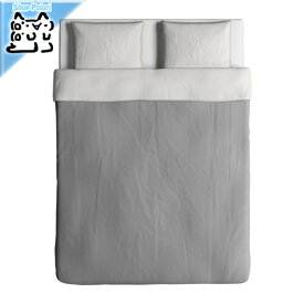 【IKEA -イケア-】BLAVINDA -ブローヴィンダ- 掛け布団カバー/枕カバー ダブルサイズ用（枕カバー2枚） グレー 200x200/50x60cm (003.280.50)