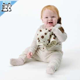 【IKEA -イケア-】DROMSLOTT -ドロームスロット- ブランケット ソフトトイ付き 子犬形 ホワイト/ブラウン 30x30 cm (405.263.93)