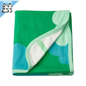 【 IKEA - イケア -】GRONFINK -グローンフィンク- 毛布 おくるみ ベビーブランケット グリーン/木立模様 80x100 cm (405.724.17)