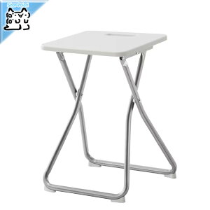 【 IKEA - イケア -】GUNDE -グンデ- 折りたたみスツール ホワイト 29x34 cm (105.704.05)