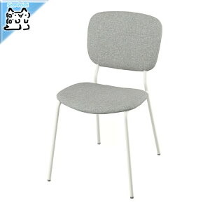 【 IKEA - イケア -】VIHALS -ヴィーハルス- チェア ホワイト/ティッブレビ ベージュグレー (105.927.61)