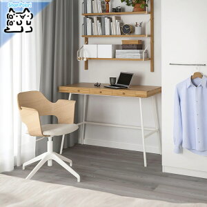 【 IKEA - イケア -】FJALLBERGET -フィェルベルゲット- 会議用チェア ホワイトステインオーク材突き板 グンナレド ベージュ ライトベージュ 86 cm (604.062.76)