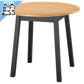 【IKEA -イケア-】PINNTORP - ピントルプ - テーブル 丸形/ライトブラウンステイン ブラックステイン デスク 机 (005.799.63)