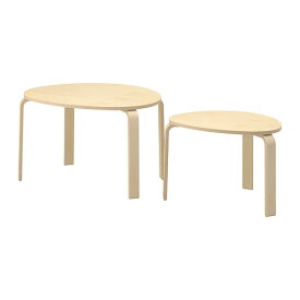 【IKEA -イケア-】SVALSTA -スヴァルスタ- ネストテーブル2点セット バーチ材突き板 (302.806.93)