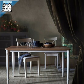 【IKEA -イケア-】DANDERYD -ダンデリード- ダイニングテーブル オーク材突き板/ホワイト 130x80 cm (304.638.57)