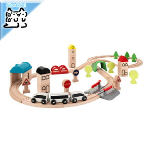 【 IKEA - イケア -】LILLABO -リラブー- 列車 レール付き 45点セット マルチカラー (003.300.67)