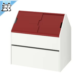 【 IKEA - イケア -】VITBJORN -ヴィトビョーン- 収納ユニット 引き出し付き ホワイト/レッド 80x55x78 cm (005.371.81)