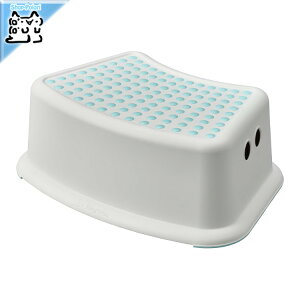 【 IKEA - イケア -】FORSIKTIG -フォルシクティグ- 子ども用スツール ホワイト/ターコイズ 37x24 cm(905.913.19)