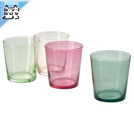 【 IKEA - イケア -】PAPPERSBJORK - パッペルスビョルク - グラス ミックスカラー 30 cl 4 ピース (306.199.29)