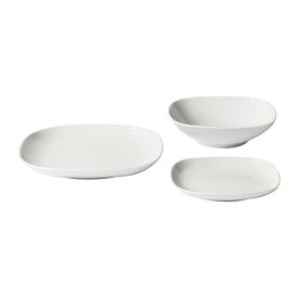 【IKEA -イケア-】VARDERA -ヴェデーラ- 食器18点セット 長石磁器製 ホワイト プレート、深皿、サイドプレート (402.773.55)