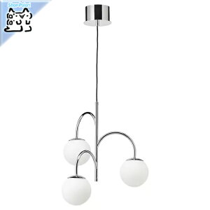 【 IKEA - イケア -】SIMRISHAMN -スィムリスハムン- ペンダントランプ 3アーム クロムメッキ/オパールホワイト ガラス 55 cm (804.709.78)
