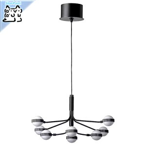 【 IKEA - イケア -】STORSLINGA -ストルスリンガ- LEDシャンデリア 8アーム ブラック/ホワイト 70 cm (804.884.50)