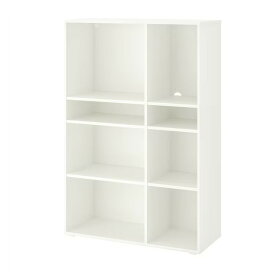 【IKEA -イケア-】VIHALS -ヴィーハルス- シェルフユニット 棚板6枚付 ホワイト 95x37x140 cm (604.832.84)