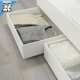 【IKEA -イケア-】BRUKSVARA -ブルクスヴァーラ- ベッド下収納ボックス ホワイト 63x62 cm (605.560.39)
