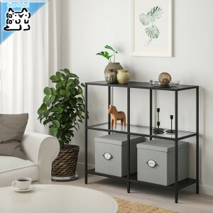 【 IKEA - イケア -】KVARNVIK -クヴァルンヴィーク- 収納ボックス ふた付き グレー 32x35x32 cm (904.669.52)