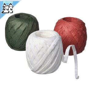 【 IKEA - イケア -】VINTERFINT - ヴィンテルフィント - リボン ホワイト/レッド/グリーン 20 m 3 ピース クリスマス 雑貨 インテリア (306.036.93)