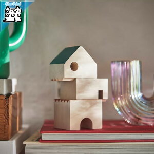 【 IKEA - イケア -】FALTLONN -フェルトロン- デコレーション 家3個セット 無垢材/マルチカラー (405.376.69)