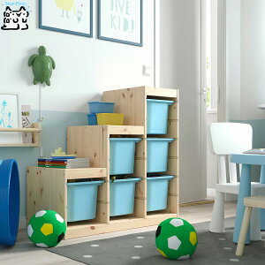 IKEA �C�P�A TROFAST �g���t�@�X�g ���[�R���r�l�[�V���� ���i�t���[�� (�K�i�^) BOX�t�� �g�ݍ��킹���[ �I�[�v�����[ �I / �X�e�C���p�C�� / ���C�g�u���[BOX 94x44x91 cm (495.844.92)