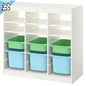 �y IKEA - �C�P�A -�zTROFAST - �g���t�@�X�g - ���[�R���r�l�[�V���� BOX�t�� �g�ݍ��킹���[ �I�[�v�����[ �I / �z���C�g / �}���`�J���[BOX & �I�� 99x44x95 cm (996.131.09)