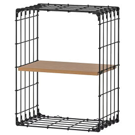 【 IKEA - イケア -】GULLHULT -グルフルト- ウォールシェルフ ブラック/パイン材 アンティーク調 30x40 cm (404.890.22)