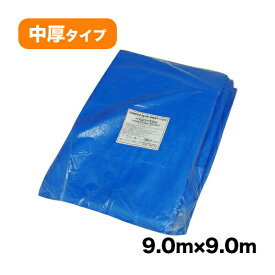 【アウトレット】 BS-209090 ブルーシート #2000 中厚 9.0x9.0M 1枚x2冊/ベール 1枚あたり3300円 青 約50畳用 ハトメ数40個 レジャーシート 養生シート カバー 災害用 台風対策 防水 送料無料 あす楽 サンキョウプラテック 激安 最安値 業務用