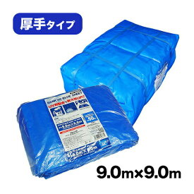 【バラ販売】BS-309090bara ブルーシート #3000 厚手 青 9.0x9.0M 約50畳用 ハトメ数40個 1枚/レジャーシート 養生シート カバー 災害用 台風対策 防水 日よけ 敷物 花見 レジャー サンキョウプラテック