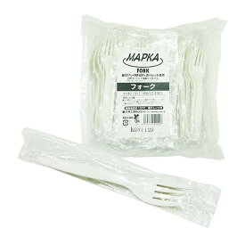 MAPKA フォーク ＃140 50本 個包装 白 3770413/食器 使い捨て 食品衛生法適合 大黒工業 代金引換不可