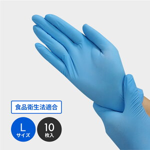 お試しセット ニトリルバリュー ブルー Lサイズ 10枚 sample パウダーフリー 左右兼用 11636 ニトリル手袋 ニトリルゴム グローブ 使い捨て手袋 粉なし 食品衛生法適合 介護 清掃 園芸 飲食店 産