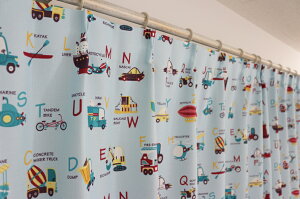 楽天市場 子供部屋 カーテン のりものの名前 男の子 カーテン ブルー 青 船 車 自転車 キッズルーム 学校 オーダーカーテン かっこいい 子ども 赤ちゃん ボーイ カーテンカーテン