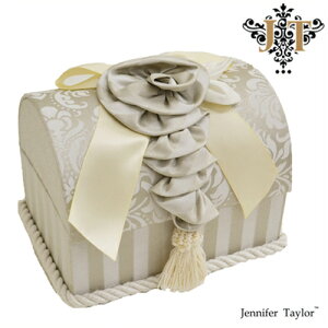 ジェニファーテイラー【送料無料】【ハルノ】トランクボックス Jennifer Talor Haruno サテン ストライプ グレー アメリカ 輸入 インテリア 小物入れ 収納BOX かわいい オシャレ サロン 店舗 32798BX