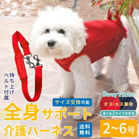 【平日14時までのご注文で即発送＆おまけ】購入（試着）後の交換可能 犬 ハーネス 介護用ハーネス 安心 しっかり 軽量 洗える 老犬 小型犬用 介護用品 介護ハーネス 猫 病気 3WAYケアハーネス キルトor メッシュ生地※オス・メス兼用 2～6号[ポンポリース]