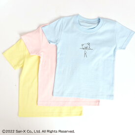 【リラックマ】考えごと＆メッセージ/KidsTシャツ(110cm)(POPPINS)