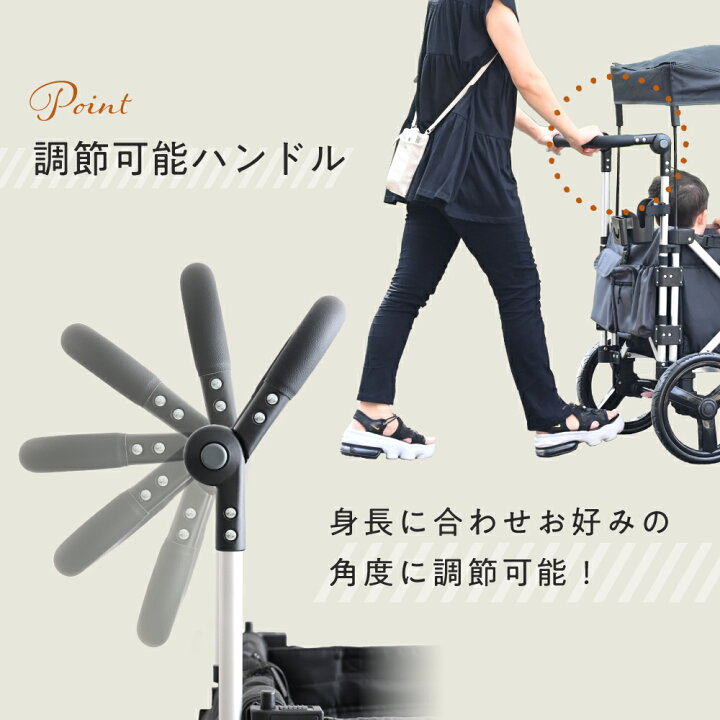 楽天市場】ストローラーワゴン キャノピー付き レインカバー付き 