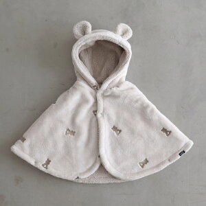 【 P5倍 10/27(月) 09:59まで 】【名入れ刺繍商品】 ポンチョ 【フランネル】 ベビー フード付き 防寒 軽量 マント アウター コート 赤ちゃん 子供 出産祝い プレゼント 男の子 女の子