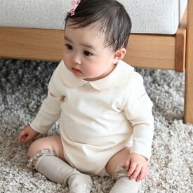 長袖 丸襟 ロンパース 無地 シンプル ニューボーン ベビー カバーオール 秋 冬 70 80 ベビー服 男の子 女の子 綿 コットン 出産祝い