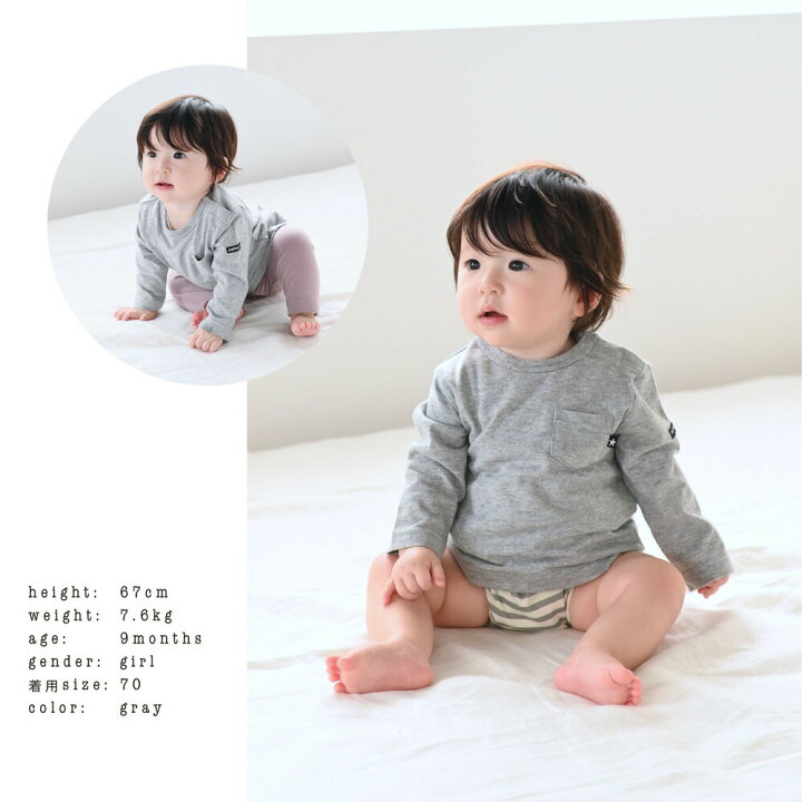 楽天市場 ロンパース ロンt 60 70 80 ベビー服 子供服 トップス カットソー シンプル かわいい プリント 無地 人気 男の子 女の子 長袖 ボタン 片開き Puppapupo