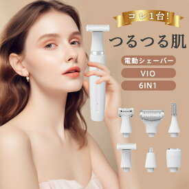 メーカー希望小売価格4980円→2680円！！！入荷済み！レディースシェーバー 電気シェーバー 6in1 ボディシェーバー フェイス ムダ毛処理 USB充電式 ボディ脱毛 多機能 鼻毛カッター 防水