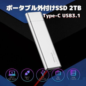 �|�[�^�u��2TB�O�t��SSD�\���b�h�X�e�[�g�h���C�u �O�t���n�[�h�h���C�u TypeC USB3.1 �R���p�N�g �V���o�[