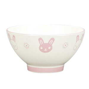 宮本産業 子ども用茶碗 ピンク 220ml うさぎ 子供茶椀