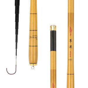 JINKING 渓流竿 ロッド 延べ竿 コンパクト 川釣り 竿 渓流釣竿 超硬質高炭素 超軽量 360度回転リリアン コンパクト延べ竿 小魚万能竿 1.8M/2.1M/2.4M/2.7M/3.0M /3.3M/3.6M/3.9M/4.5M