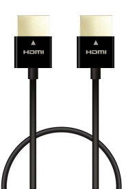 エレコム HDMI ケーブル 極細 ハイスピード スーパースリム 4K・2K 【HIGH SPEED with ETHERNET認証済み】 3重シールド 金メッキ ARC テレビ・パソコン・ゲーム機など対応 黒