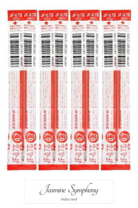 �W�F���{�[���y�� �T���T�N���b�v�p �ւ��c 0.7mm�y �� (RJF7 -R) ×4�{, �I���W�i��index card 1�� �z Sarasa Clip 0.7mm red refill rjf7 -r ���t�B��