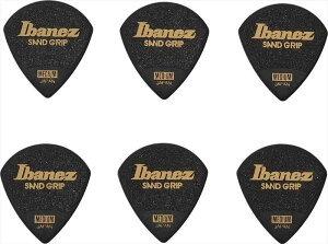 Ibanez 滑り止め素材を使用したピック Grip Wizard Series Sand Grip Pick 【MEDIUM】 6枚パック ブラック PPA18MSGBK