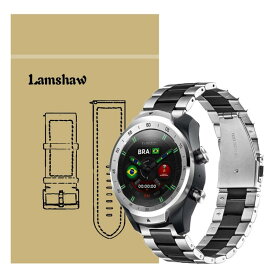 Lamshaw Ticwatch Pro バンド, ステンレス メタル ベルト 交換バンド 対応 Ticwatch Pro スマートウォッチ 腕時計