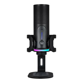 Streamplify ストリームプリファイ MIC PRO USB コンデンサーマイク 指向性切替 192kHz/24bit ストリーミング配信 RGB/LEDライト クイックミュート ヘッドホン出力 スタンド付属 USB Type-C to A ケー