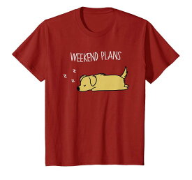 週末の計画ゴールデン・レトリバー犬 Tシャツ
