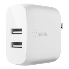 Belkin USB充電器 2ポート 24W(12W USB-A x 2) 折りたたみ式プラグ iPhone 13 / 12 / 11 / SE / iPad/Androidスマホ各種対応 BOOST↑CHARGE WCB002dqWH-A