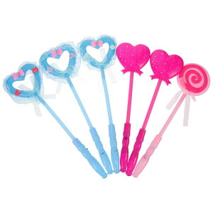 BESTOYARD 6本 フラッシュスティック 光る コンサートライト ハート型 星 LEDペンライト コンサー応援ライト パーティー インテリア【ランダムタイプ】